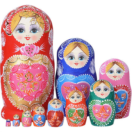 YAKELUS 10pcs Russian Nesting Dolls Matryoshka han