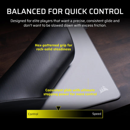 Corsair MM PRO Control Cloth Large Gaming Mouse Pad – Grey