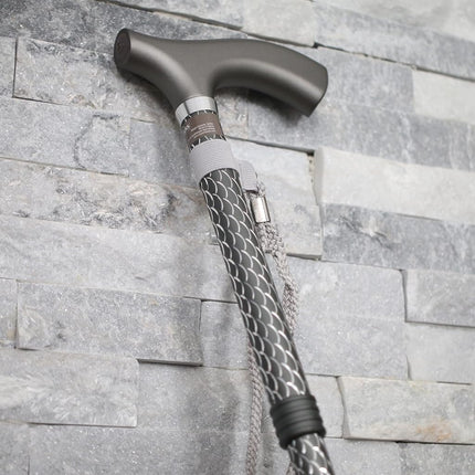 Canne de marche de luxe gravée Switch Stick Graphite – Pliable et réglable