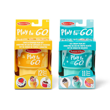 Melissa & Doug Play to Go 2-Pack: Cake and Cookies and Ice Cream, Play Food Travel Toys for Boys and Girls 3+