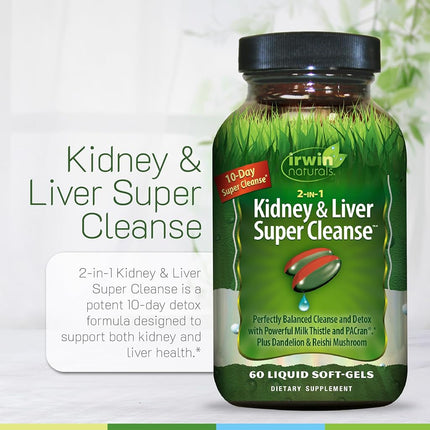 Irwin Naturals Kidney & Liver Super Cleanse, 60 SoftGels