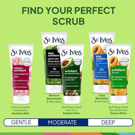 St. Ives Fresh Skin Face Scrub, Apricot 10 oz Green Tea 170 gm