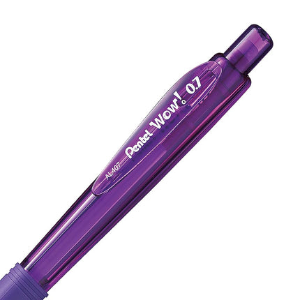 Pentel 0.7mm Wow Mechanical Pencil with Violet Barrel, Box of 12 (AL407V)
