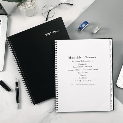 2026-2030 Monthly Planner/Calendar - 5 Year Monthly Planner, Jan. 2026 - Dec. 2030, 9" x 11", 5 Year Calendar Double-Side Pocket + Durable Polypropylene Cover