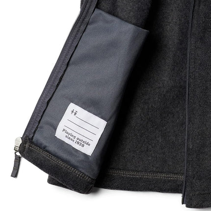 Columbia Chaleco de forro polar Steens Mtn para niños pequeños, gris carbón jaspeado, 3T