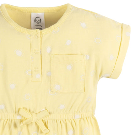 Gerber Baby Girls Sleeveless and Short Sleeve Romper Set, Sailboats, 12 Months