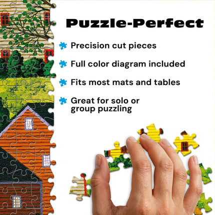 Buffalo Games – 300 Charles Wysocki: Hi Neighbor Oversized Piece Jigsaw Puzzle Larger Shapes - Great for Adults, Seniors, Family, Kids, Easy to Grip