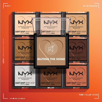 NYX Professional Makeup Can't Stop Won't Stop Mattifying Powder, Bright Medium