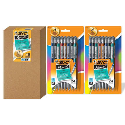 BIC Xtra-Precision Mechanical Pencil, Metallic Barrel, Fine Point (0.5mm), 48-Count Pack (WX7AZ668-A-BLK) (Pack of 12, 576 Count Total)