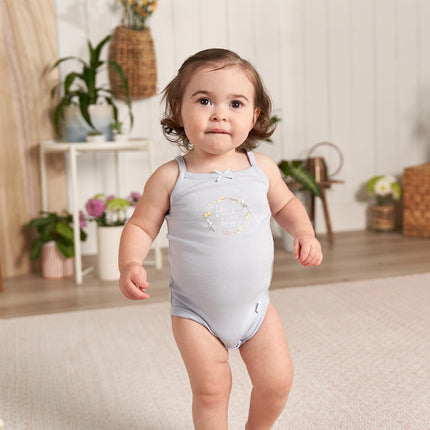 Gerber Paquete múltiple de mamelucos de una pieza sin mangas para bebé niña, estampado floral blanco, 3-6 meses
