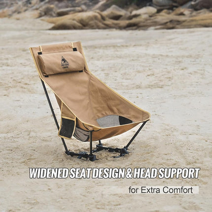 OneTigris Dragonhide Oversized Camping Chair Cushion Design Comfortable Extended Chair Folding Chair 124.7 kg Capacity