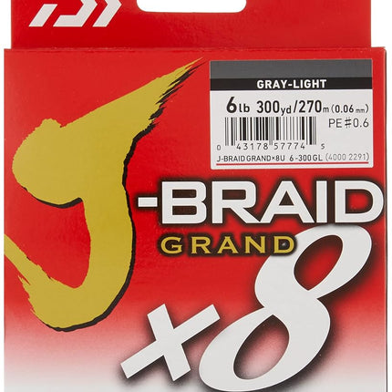 J-BRAID GRAND 8X 300YDS FILLER SPOOL GRAY LIGHT