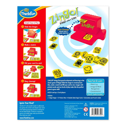 ThinkFun Zingo Bingo Award Winning Preschool Game for Pre-Readers and Early Readers Age 4 and Up - One of The Most Popular Board Games for Boys and Girls and Their Parents, Amazon Exclusive Version