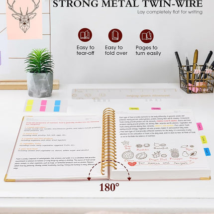 Spiral Notebook Journal 8.5” x 11”, 300 Pages Hardcover Leather Lined Journals for Women Men, A4 Large College Ruled Notebooks with 100 GSM Thick Paper, Spiral Journal for Writing Work School, Pink