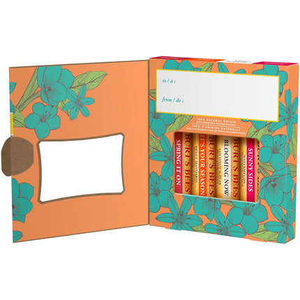 Burt's Bees Lip Balm Gift Set, Pomegranate, Coconut & Pear, Watermelon, Sweet Mandarin, Just Picked, 4x4.25g