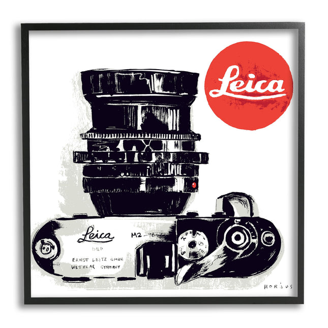 Stupell Industries Vintage Camera Ad Black Framed 