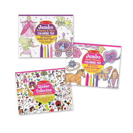 Melissa & Doug Girls Sticker Pad/Coloring Books Bu