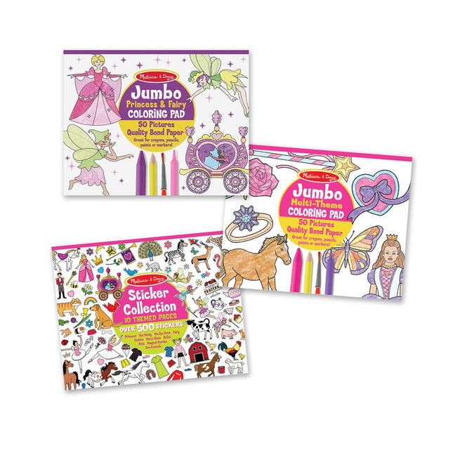 Melissa & Doug Girls Sticker Pad/Coloring Books Bu
