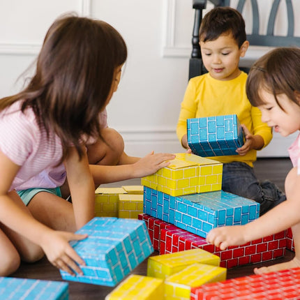 Melissa & Doug Jumbo Extra-Thick Cardboard Building Blocks - 40 Blocks in 3 Sizes - Jumbo Extra-Thick Cardboard Pretend Brick Blocks For Building
