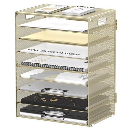 DALTACK 9-Tier Paper Letter Tray Desk Organizer wi