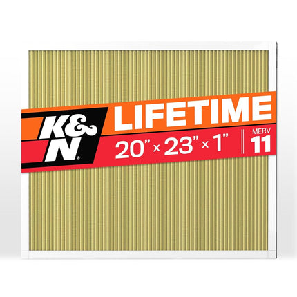 K&N 20X23X1 HVAC Furnace Air Filter, Lasts a Lifetime, Washable, Merv 11, the Last HVAC Filter You Will Ever Buy, Breathe Safely at Home or in the Office, HVC-12023