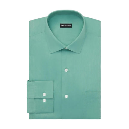 Chemise habillée Van Heusen pour homme coupe classique Everyday Defense Stretch, verte, tour de cou 36-37 cm, longueur de manches 81-84 cm