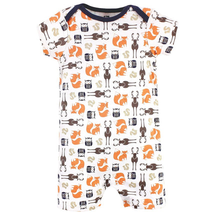 Hudson Baby Unisex Cotton Rompers, Forest, 12-18 Months