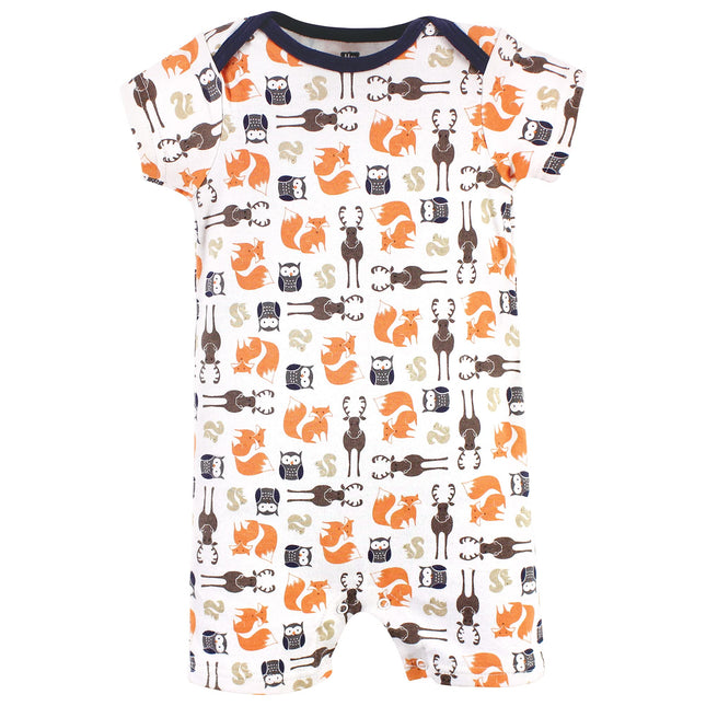 Hudson Baby Unisex Cotton Rompers, Forest, 9-12 Months