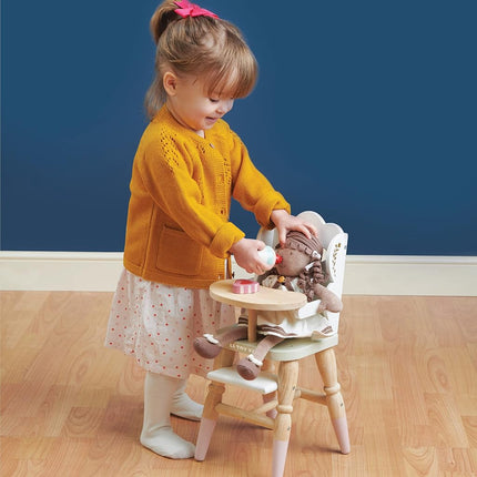 Le Toy Van Honeybake Collection Doll High Chair Premium Wooden Toys for Kids Ages 3 Years & Up