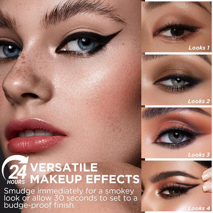 Lord & Berry SMUDGEPROOF Eye Liner - Soft & Creamy VEGAN Formula, Long Lasting Morning to Night Waterproof Eyeliner Pencil, Easy to Use Eye Makeup - Black Eyeliner