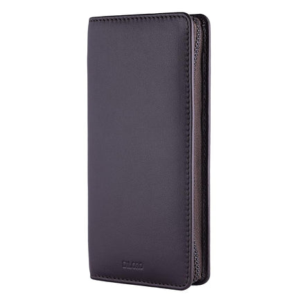 DiLoro Leather Zippered Triple or Quad Pen Case Pencil Pouch Holder for Three or Four Fountain Ballpoint Rollerball Pens or Glasses (Nappa Brown)