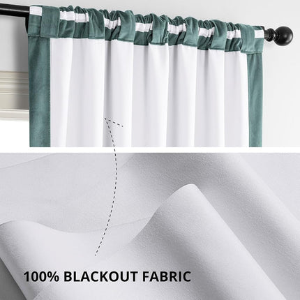HPD Half Price Drapes Signature Velvet Thermal Blackout Curtains for Living Room 108 Inch Long (1 Panel) Rod Pocket Insulated Blackout Curtains for Bedroom Window Curtains, 50W x 108L, Skylark Blue