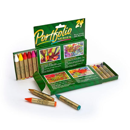 CRAYOLA Portfolio Series Water-Soluble Oil Pastels 24-Color Set (52-3624), Acrylic, Multicolour, 13.71x15.24x2.79 cm