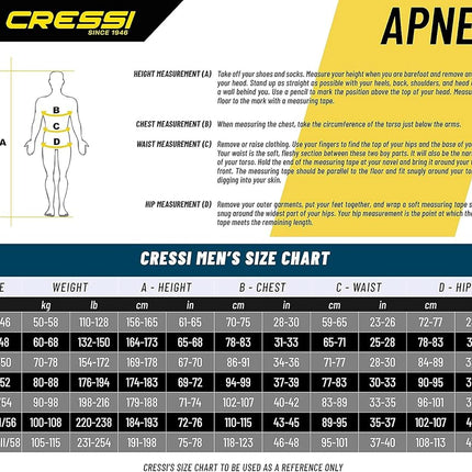 Cressi Apnea Wetsuit - Black, Medium/Size 3