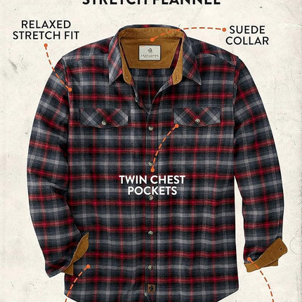 Legendary Whitetails Men's Legendary Flannel Shirt, Banner Crimson Plaid, 3X-Large Tall, Banner Crimson Plaid, 3XL