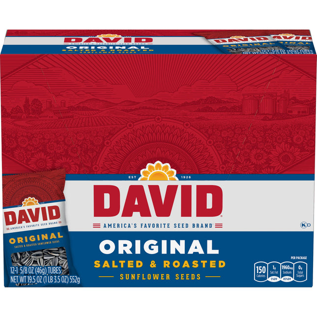 David Sunflower Seeds Original (12 Pack 1 5/8 Oz E