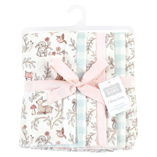 Bavoirs en flanelle de coton unisexe pour bébé Hudson Baby, amis de la forêt pour fille, taille unique