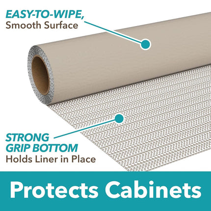 Smooth Top EasyLiner for Cabinets & Drawers - Easy to Install & Cut to Fit - Shelf Paper & Drawer Liner Non Adhesive - Non Slip Shelf Liner for Kitchen & Pantry - 12in. x 24ft. - White