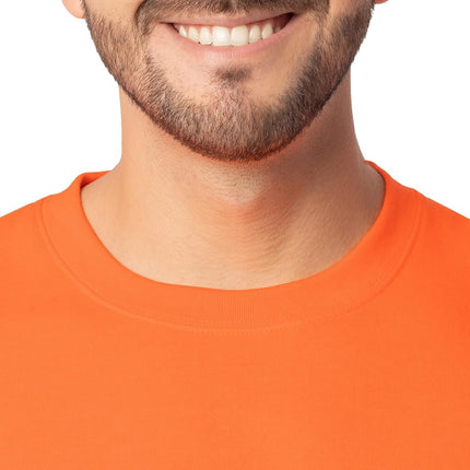 Sudadera de cuello redondo de vellón Eversoft para hombre de Fruit of the Loom, control de humedad y transpirable, tallas S-4x, naranja de seguridad, 4XL