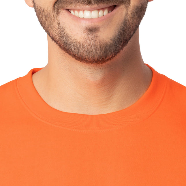 Sudadera de cuello redondo de vellón Eversoft para hombre de Fruit of the Loom, control de humedad y transpirable, tallas S-4x, naranja de seguridad, 4XL