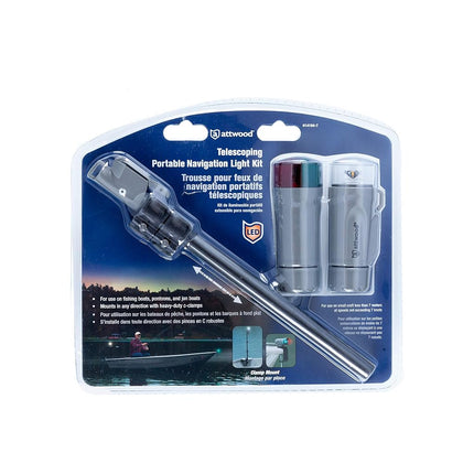Attwood Corporation - 14194-7 Clamp-On LED Light Kit - Marine Grey, Telescoping