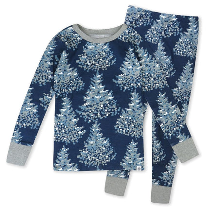 Pyjama de Noël assorti HonestBaby en coton biologique pour hommes, femmes, enfants, tout-petits, bébés garçons, bébés filles, animaux de compagnie unisexe, A Pine Holiday, Small