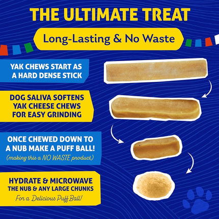 Himalayan Dog Chew Original Yak Cheese Dog Chews, 100% Natural, Long Lasting, Gluten Free, Healthy & Safe Dog Treats, Lactose & Grain Free, Protein Rich, Small Dogs 15 Lbs & Smaller, 3.3 oz