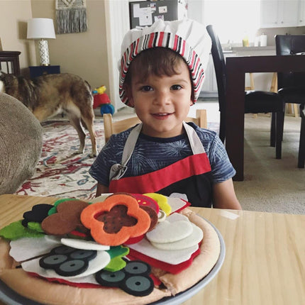 Melissa & Doug Juego de comida de fieltro de pizza para mezclar y combinar - Juego de pizza de fieltro de 42 piezas para la cocina de los niños, juguete de simulación para niños pequeños y niños de 2 años en adelante