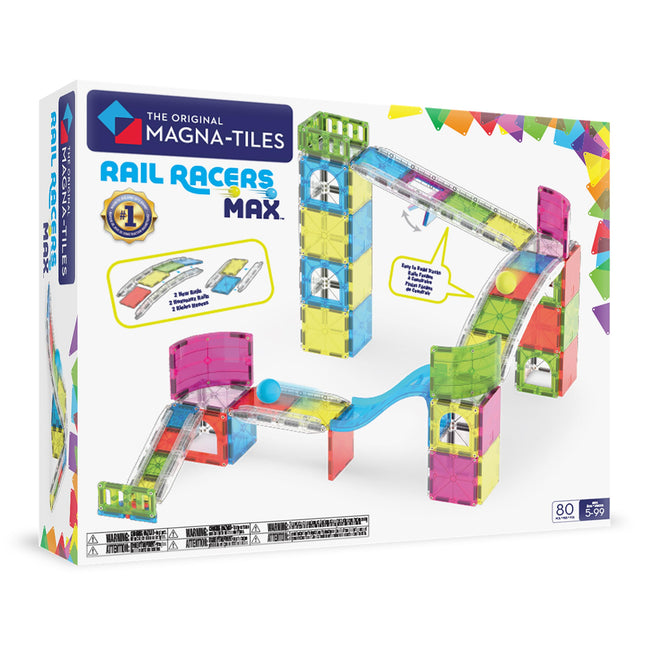 Magna-Tiles Rail Racers Max 80-Piece Magnetic Cons