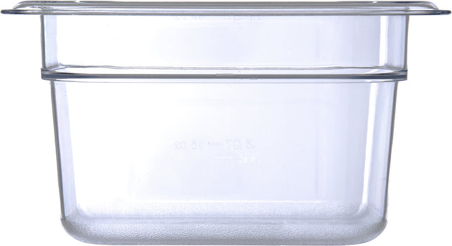 Carlisle FoodService Products StorPlus Food Storage Container 1/6 Size Food Pan for Serving and Storing Hot or Cold Food, 1.7 Qt, 1 Count, Clear
