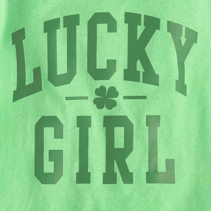 T-shirt à manches courtes et motif multicolore The Children's Place pour bébés et tout-petits, motif Lucky Girl, 3T
