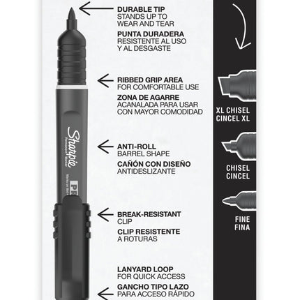 Rotulador permanente Sharpie Pro, punta fina, negro (2018321)