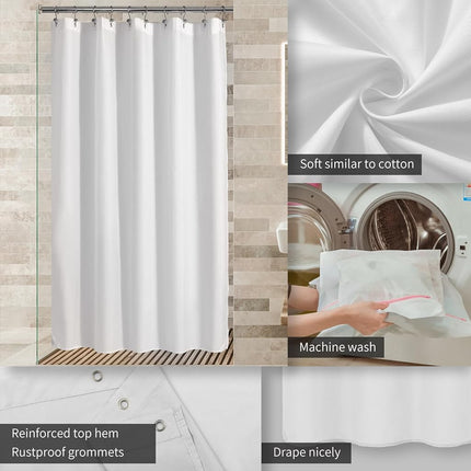 ALYVIA SPRING 60x72 Stall Waterproof Fabric Shower Curtain or Liner White