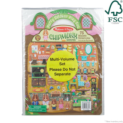 Melissa & Doug Puffy Sticker Activity Books Set - Farm, Safari, and Chipmunk